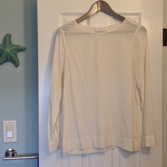 Everlane cream pull over silk top S - Picture 1 of 4